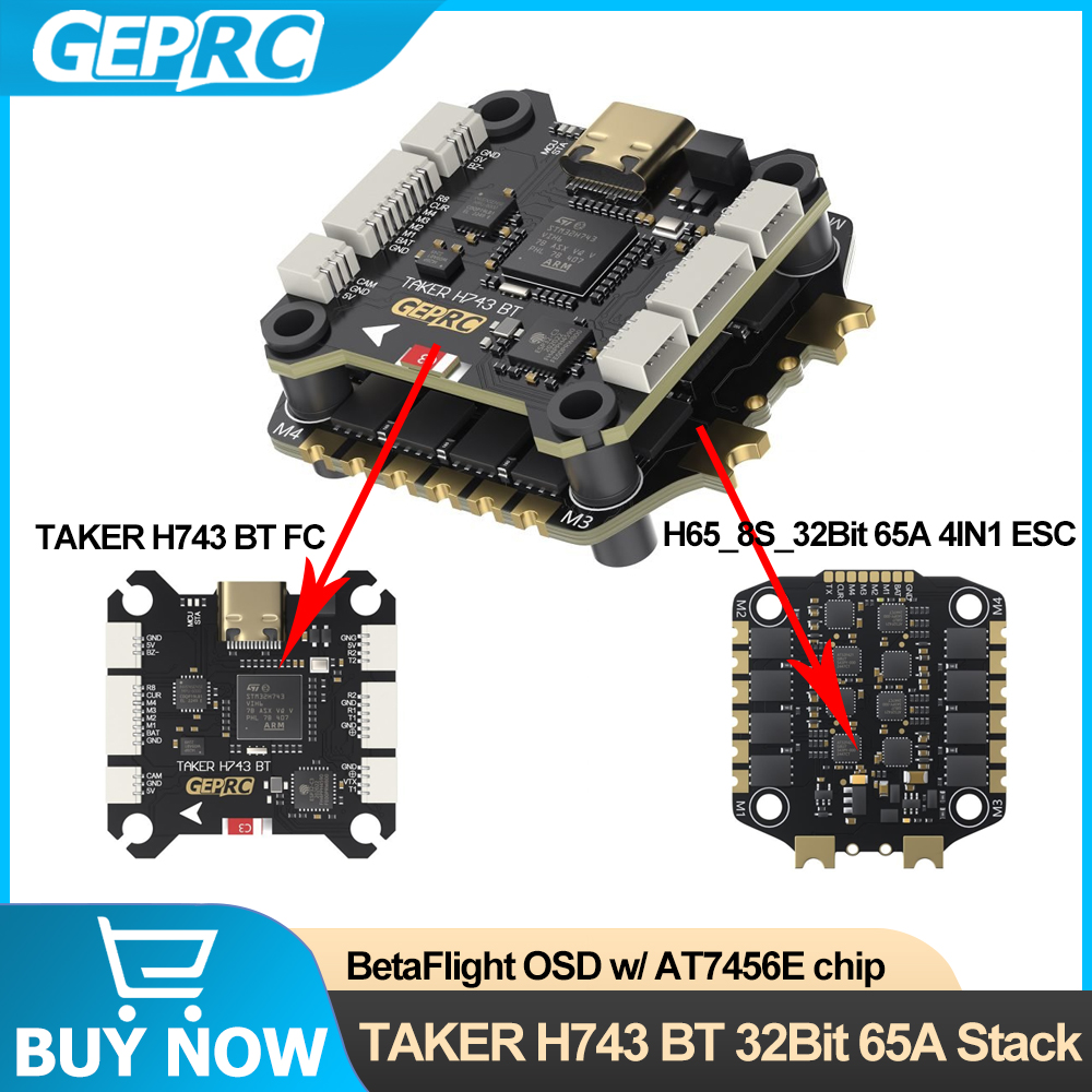 GEPRC TAKER H743 BT 32Bit 65A  - Drone Flight Controller のレビューと価格