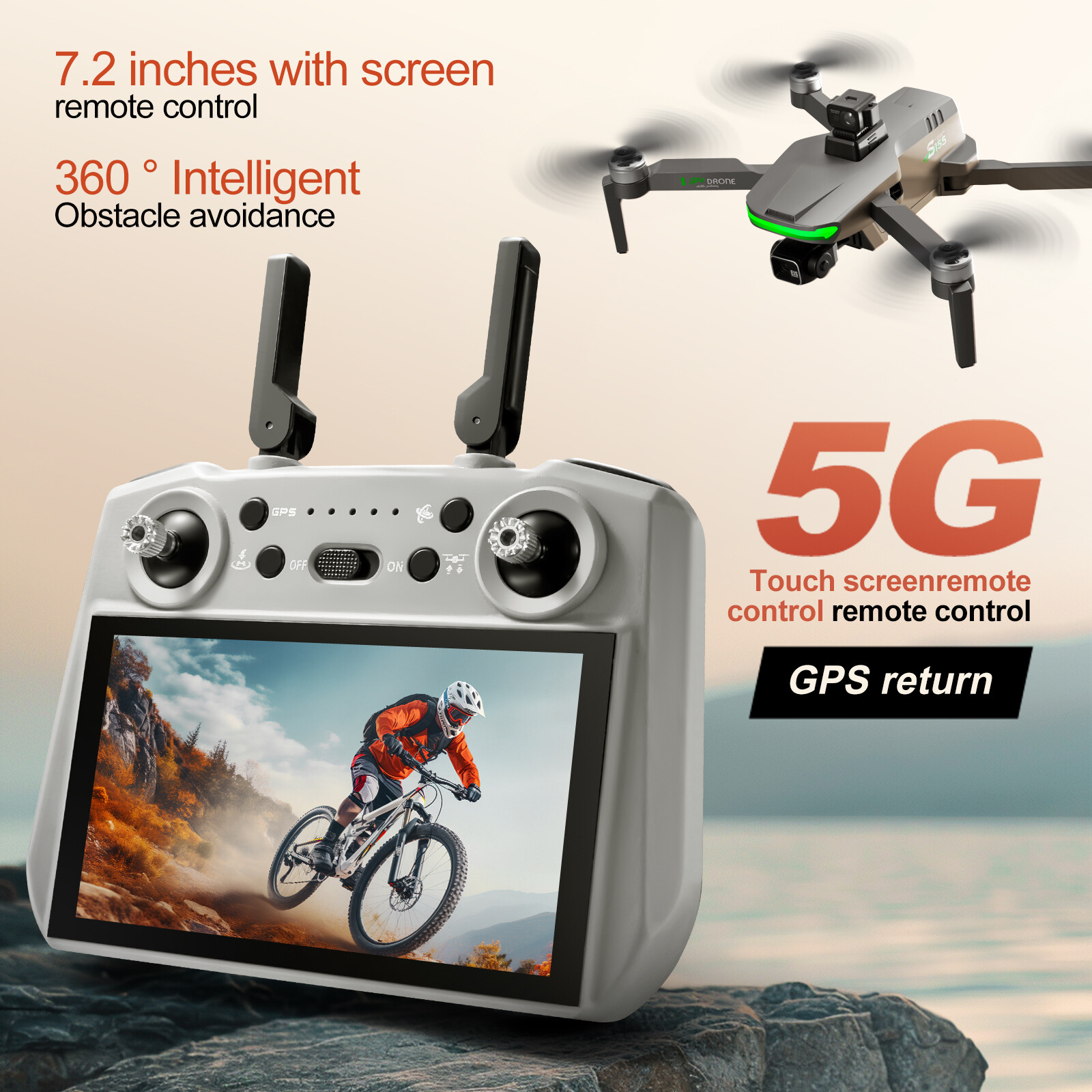 S155 MAXドローン GPS WIFI 3KM FPV  - Drone Gps Mount のレビューと価格